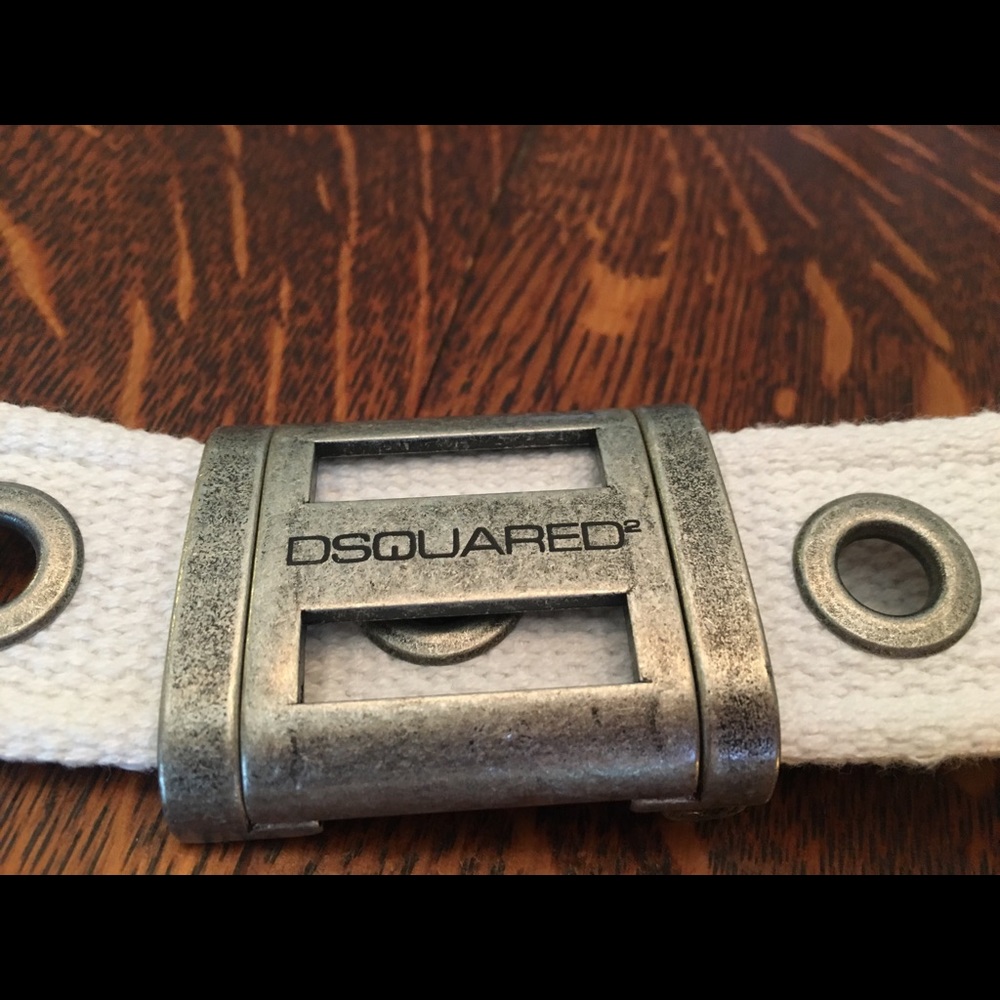 Dsquared2 Men’s White Canvas Belt - Size 38